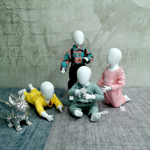 展示架小孩婴儿假人玻璃钢童模 服装 儿童模特道具全身亮白肤色童装