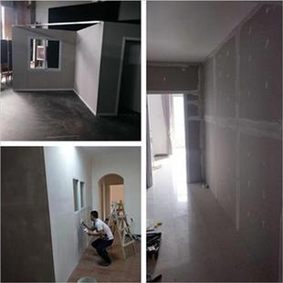 新石膏板隔断办公室库房轻钢龙骨石膏板隔墙隔音墙北京施工团队