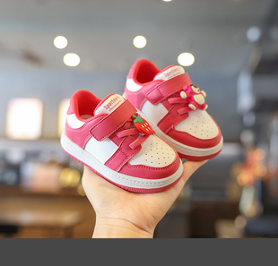 软底婴儿鞋 女宝宝学步鞋 子透气女童板鞋 儿童小童运动鞋 3岁春季
