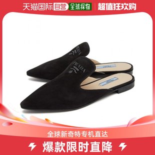 香港直邮PRADA 女黑色女士包脚平底拖鞋 1S538L 99新未使用