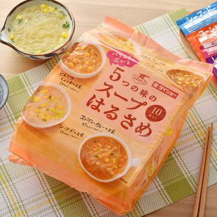 现货日本进口速食汤春雨低卡代餐即食营养美味粉丝汤5味10包袋装