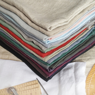 居家服枕套窗帘面料0.5米价格 适合服装 .135米宽幅100%纯亚麻布料