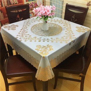 八仙桌台布PVC塑料餐桌布盖布 家用 正方形桌布防水防油免洗欧式