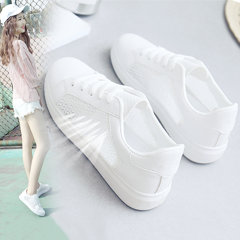 学生网鞋 镂空透气小白鞋 网面板鞋 女2023夏季 韩版 大童运动女鞋 新款