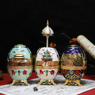 北京特色旅游纪念品景泰蓝工艺牙签盒筒罐创意家居装 饰品出国礼品