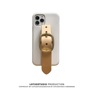 原创植鞣皮带扣手腕手机壳性液态硅胶全包适用于苹果12pro手机套
