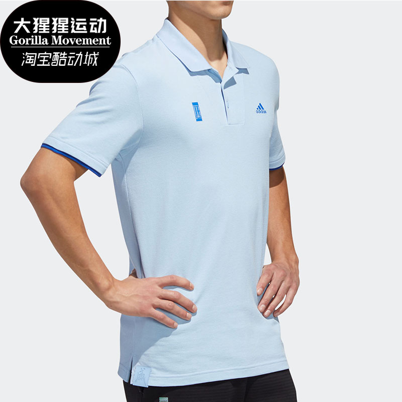 男子秋季 Adidas GL0388 运动型格短袖 阿迪达斯正品 T恤POLO衫 新款