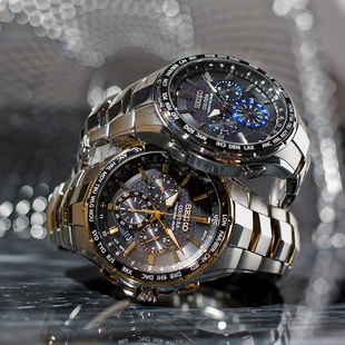GMT两地时间大表盘钢带太阳能石英手表 seiko精工男表SSG010 代购