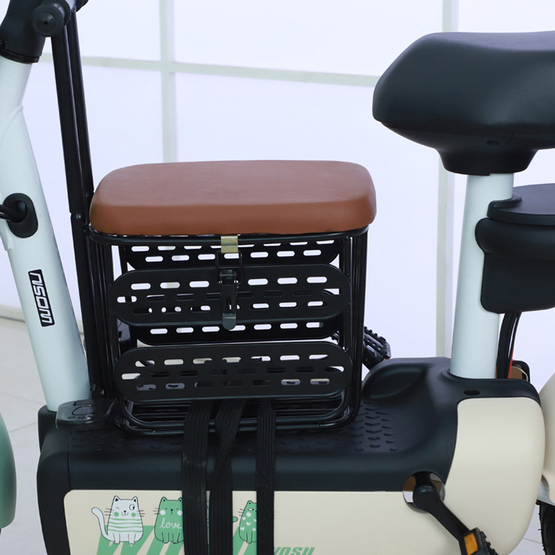 电动车儿童座椅电动电摩前置宝宝板凳带车筐小牛凳子可放物品 新款