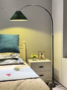 落地LED台灯 百褶罩落地灯钓鱼灯客厅设计感网红沙发卧室床头立式