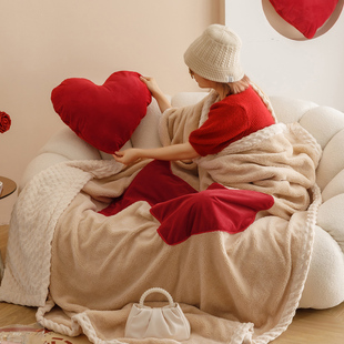 毛毯 办公室午睡抱枕毯子二合一抱枕被子加厚婚庆抱枕沙发客厅冬季