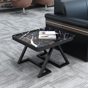 黑玻钢化色简茶几璃约现代长方形组合单层办Q公室茶柜茶桌小户型