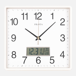 创意石英 定制速发方形时钟电子钟表挂钟客厅超静音家用简约表时尚