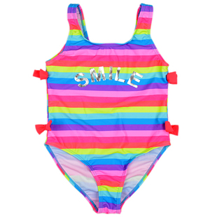 SW387 不退换儿童泳衣彩虹女童连体沙滩度假女孩夏季 泳衣 泳装