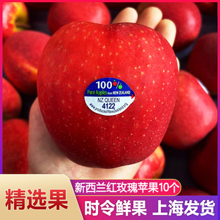 10个 包邮 红玫瑰苹果新西兰进口queen皇后苹果脆甜新鲜孕妇水果