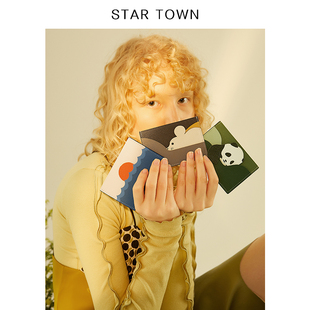 STARTOWN原创设计真皮卡包女2024新款 可爱动物短款 钱包 多卡位女式
