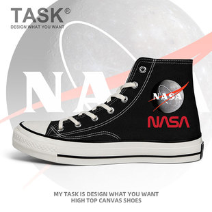 nasa水星logo联名款 设 男女鞋 无界 周边航天局太空宇宙高帮帆布鞋