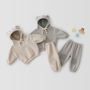 韩版 小童洋气休闲卫衣长袖 套装 两件套婴儿衣服超萌 男女宝宝春秋装