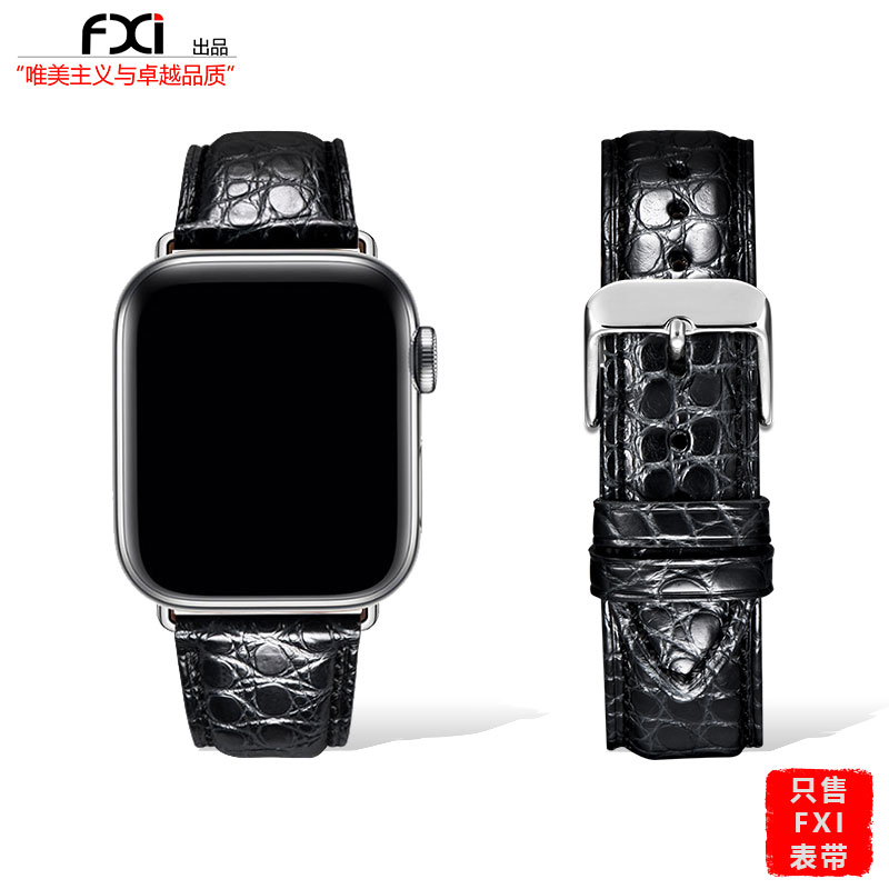 fxi 手工定制 Ultra21表带真皮手表表带 黑色棕色鳄鱼皮applewatch表带苹果表带iwatchs9876543表带iwatch