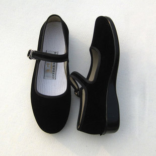 大码 老北京布鞋 女工作鞋 黑色单鞋 酒店服务员防滑软底舞蹈鞋