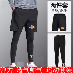 运动套装 紧身马拉松套装 备速干篮球高弹训练裤 男健身衣服跑步装