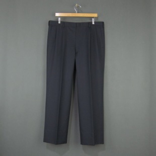 装 韩国产 W92 西裤 深蓝色条纹羊毛混纺长裤 大码 加肥宽松休闲男式
