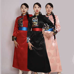 女 日常生活装 春夏季 蒙古服装 蒙古族舞蹈演出服蒙古袍子女长款 新款