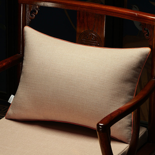 抱枕棉麻布艺靠枕沙发客厅靠背垫床头靠垫大号腰靠含芯定制 新中式