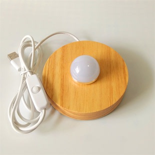 USB接口供电实木台灯配件 diy材料包原创手工自制小夜灯 做个东西