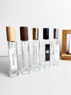 瓶喷雾瓶玻璃高档小样瓶按压瓶15毫升旅行便携化妆品 木盖香水分装