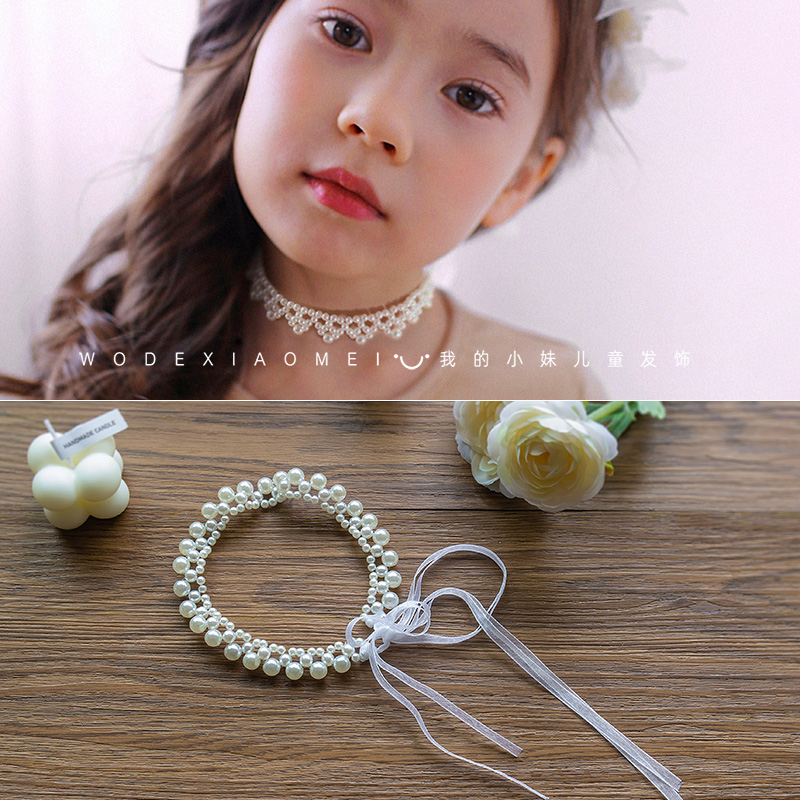 手工儿童珍珠项链女童公主宝宝颈链首饰小女孩项圈锁骨链饰品串珠