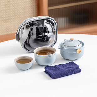 泥歌旅行茶具便携茶具一壶二杯创意茶具企业年会礼品伴手礼陶瓷