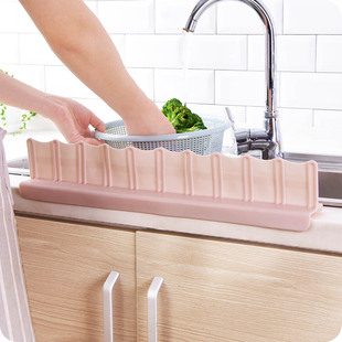 厨房水槽挡水板隔水条洗菜盆台面家用洗碗控水池沥水架加高防溅水