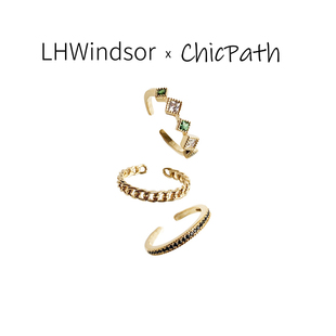 极光三层自由组合戒指三件套戒女开口 Aurora LHWindsor温莎珠宝
