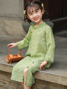 洋气两件套裙 中国风古装 套装 女童民国风唐装 新款 儿童汉服2024秋季