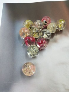 2819夏季 新款 饰扣Lsummer 小香风透明实心玻璃珠真实标本小花朵装