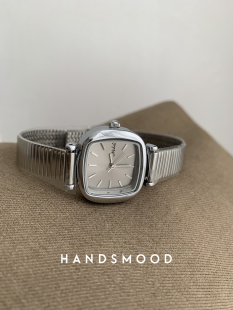 气质手表女365 竹节带高级银灰色方形小表盘设计感时尚 handsmood