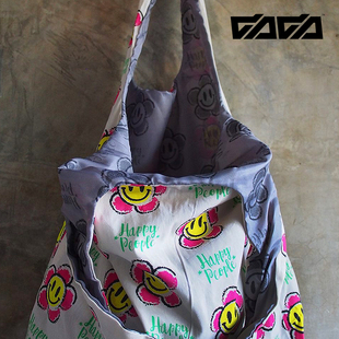 双面环保购物袋单肩包电脑包ins杂志包帆布包 GAGA包 泰国潮牌正品