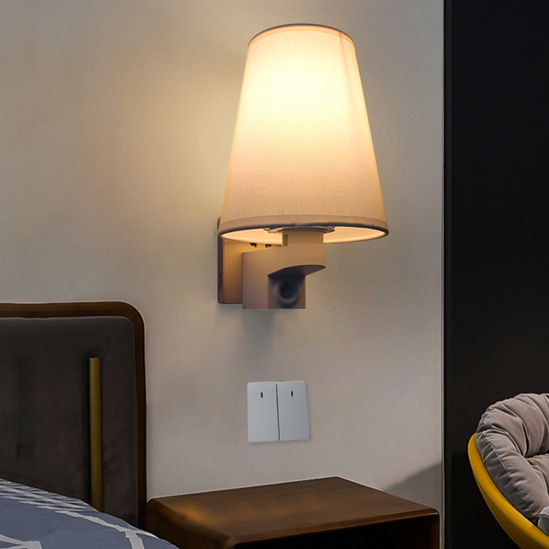简约过道客厅卧室床头壁灯 免接线免布线插座式 随意贴遥控免安装