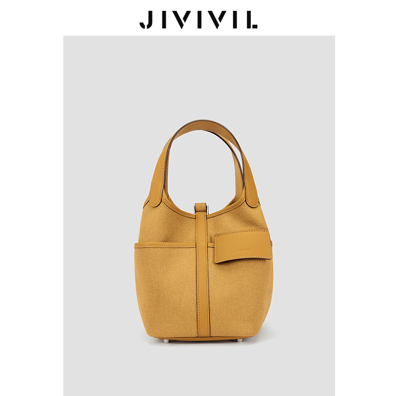 百搭高级感水桶包菜篮子女包大容量手提袋手拎包 JIVIVIL2023新款