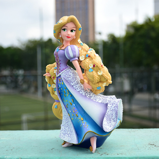 迪士尼公主长发手办爱丽丝美人鱼贝儿白雪公主摆件模型公仔礼物