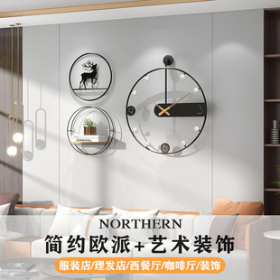 家用时钟 现代时尚 轻奢挂钟静音简约石英钟大钟表客厅创意北欧式