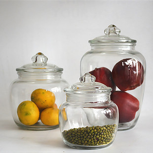 密封罐玻璃瓶子带盖蜂蜜柠檬罐子家用咸菜罐泡菜坛食品储存储物罐