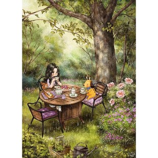 韩式 动漫卡通DIY方钻满贴钻钻石画森林女孩日记 奶茶十字绣 清香