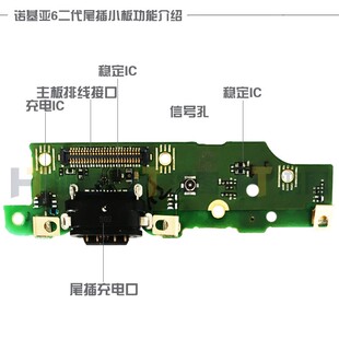 适用诺基亚6二代尾插小板6 2代TA 1054充电USB数据接口送话器小板