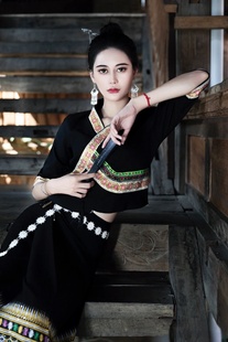 泰国贴花女装 西双版 上衣筒裙套装 纳傣族民族服装 日常生活装 新款