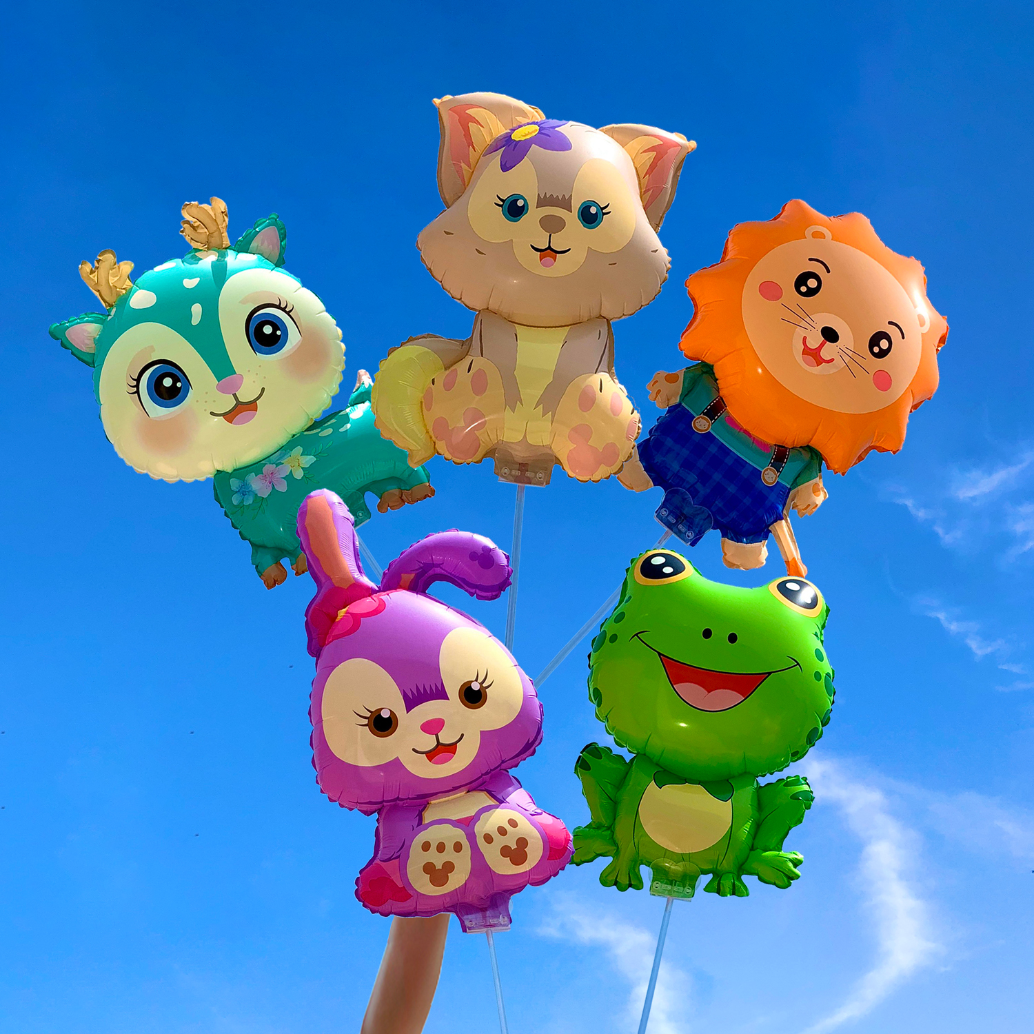 网红可爱卡通青蛙气球夹片手持棒儿童无毒手拿玩具幼儿园活动摆摊