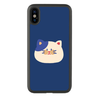 卡通11可爱蓝色猫咪头像适用于iPhone141312Promax保护壳苹果xs防摔xr手机套