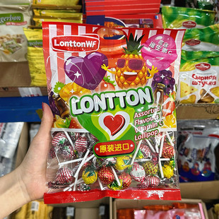 马来西亚进口LonttonWF混合口味棒棒糖维生素C水果味糖果硬糖350g