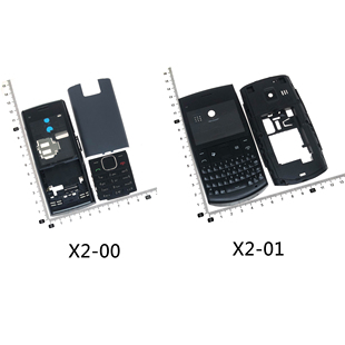 按键镜片带框后盖电池盖 01手机壳 外壳 适用于诺基亚X2